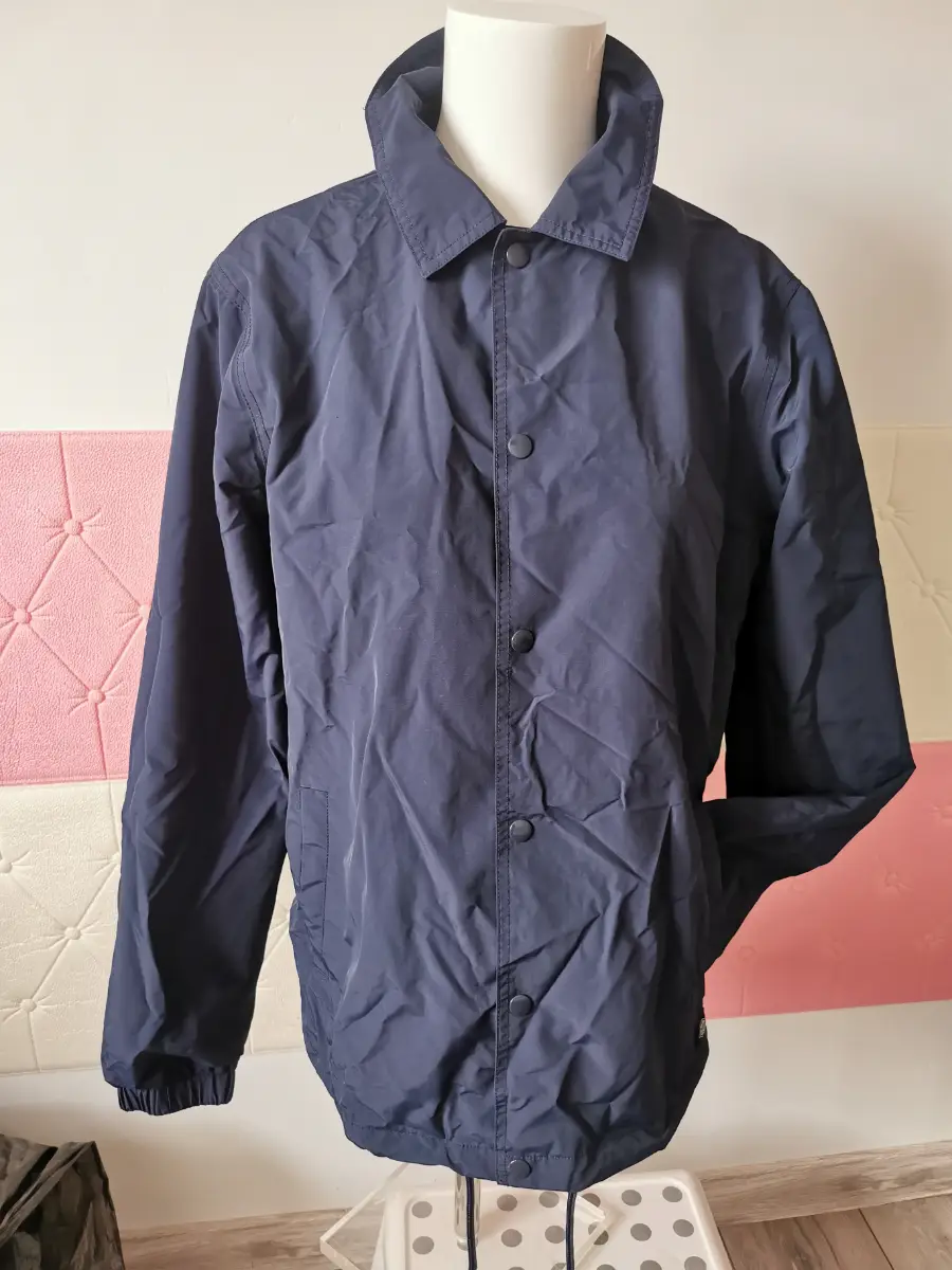 Dickies Men's Torrance Collared Navy Coach  Jacket With Pockets, Medium