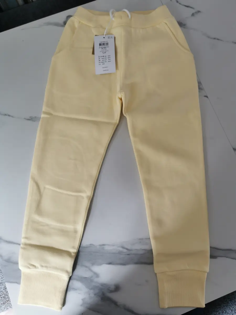 Name It NKFLENA Kids Sweat Pants Joggers In Double Cream Yellow, Size 7 Years