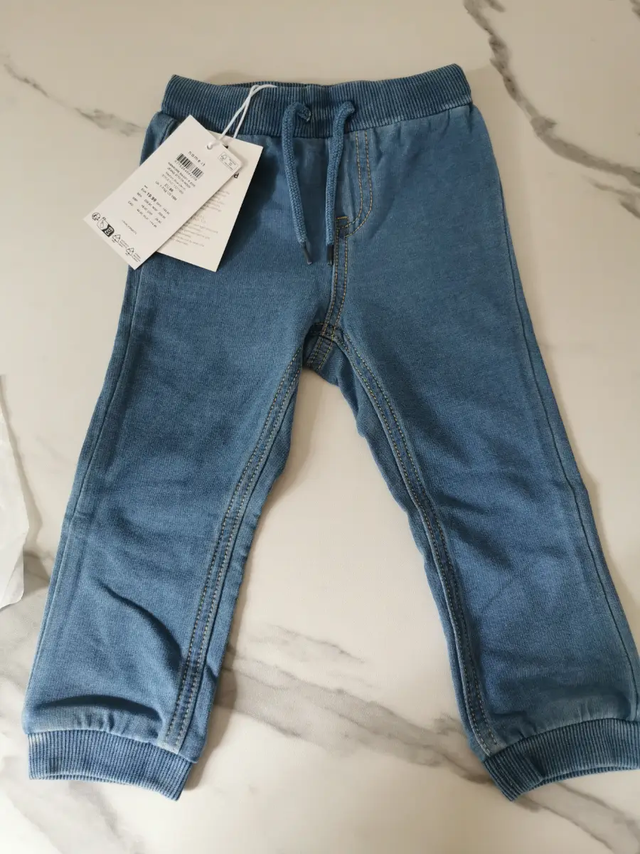 Name It Rome Baggy Fit Baby Joggers, Medium Blue Denim, Size 1-1.5 Years