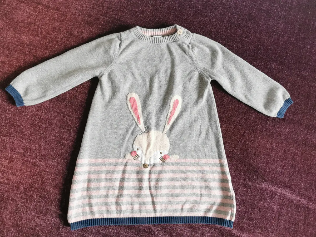 Waitrose mini baby girl jumper dress, 18-24 months