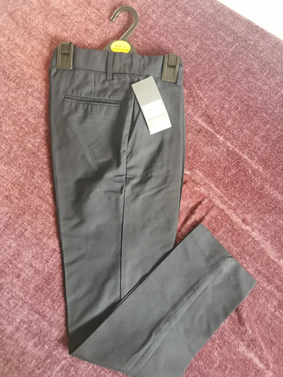 BHS Boys Skinny Fit School Formal Trousers In Navy Blue, Size 12 Years