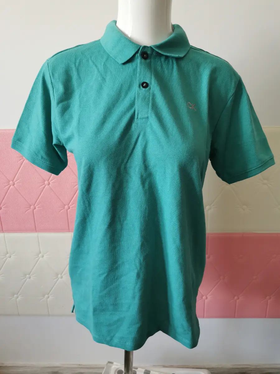 Calvin Klein Jeans Kids Teal Polo Shirt Short Sleeve Collared, Size 14-16 Years