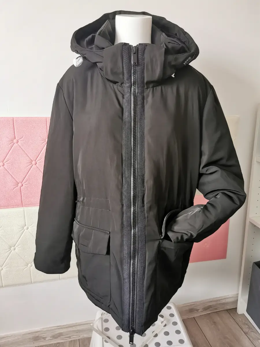 V by Very Women's Dual Zipper Hooded Parka Coat, Size 14 UK Oversized