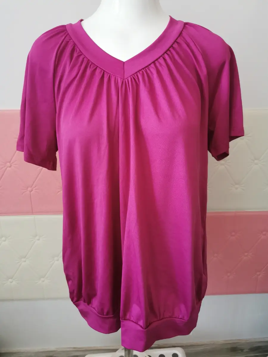 Ovvababy Women's short sleeve V-Neck top, Size XL (14-16 UK)