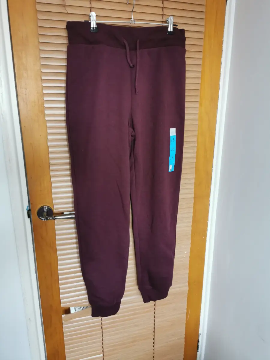 Primark skinny fit burgundy joggers, Size S