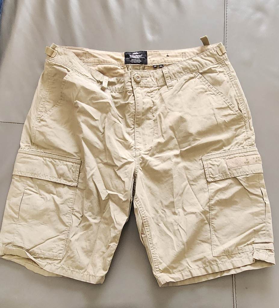 Men's Beige Cargo Shorts | Waist 36" | Lightweight Outdoor Shorts