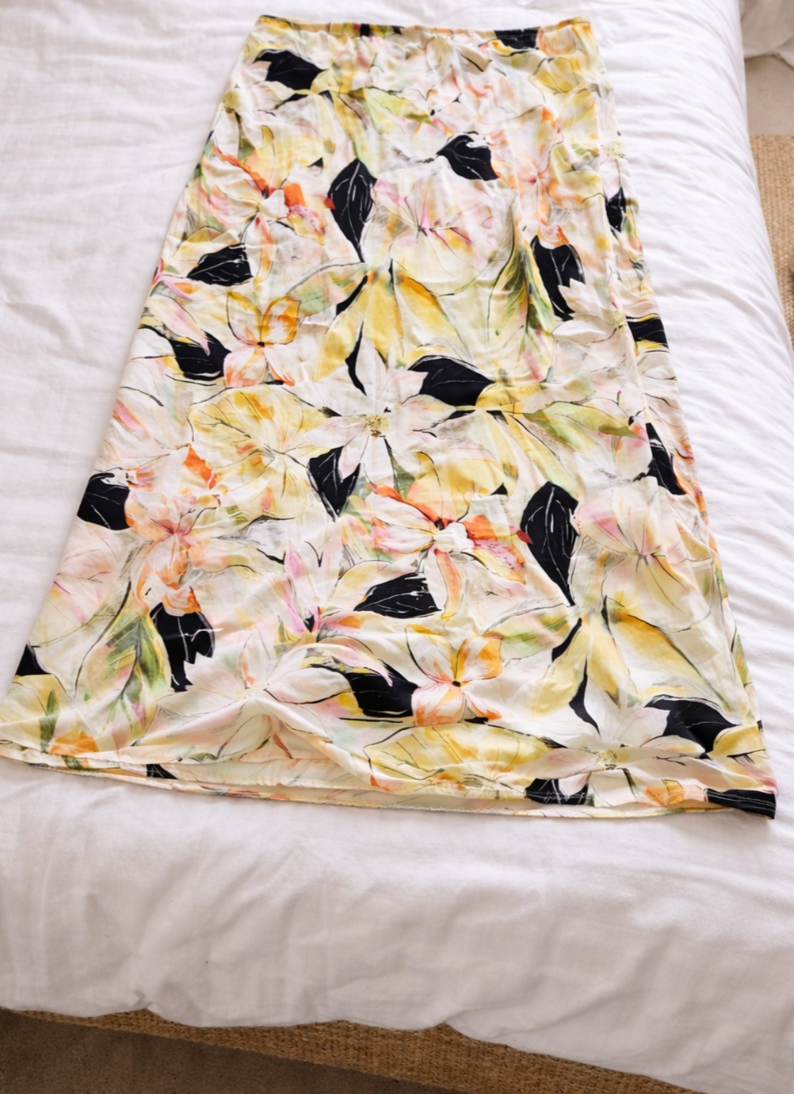 Rivers Island  Floral Maxi Skirt Cream Yellow Floral