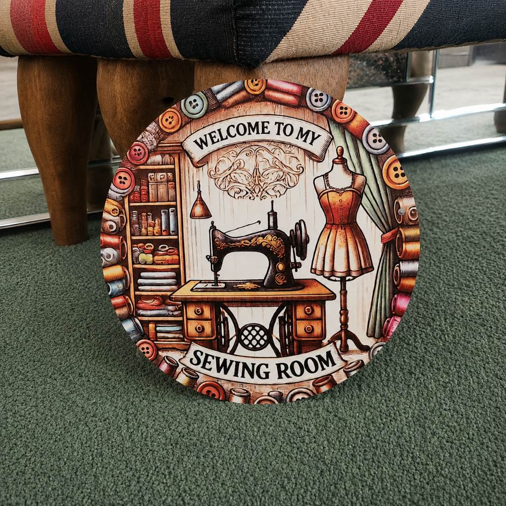 Welcome To My Sewing Room Decorative Hanging Sign | Sewing Gift