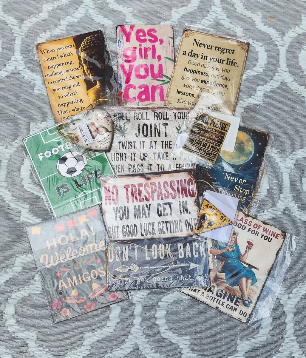 Bundle of wooden signs