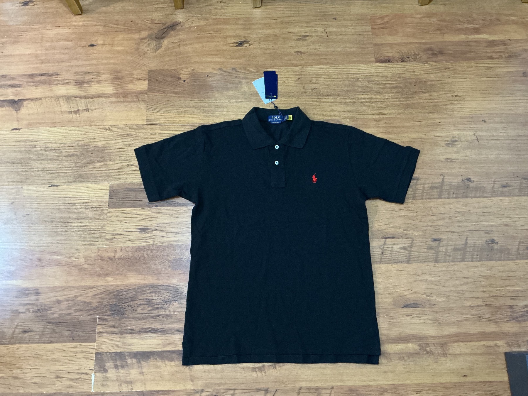 UK size L slim fit Polo Ralph Lauren Black Custom Slim Fit Polo Shirt - New with Tags