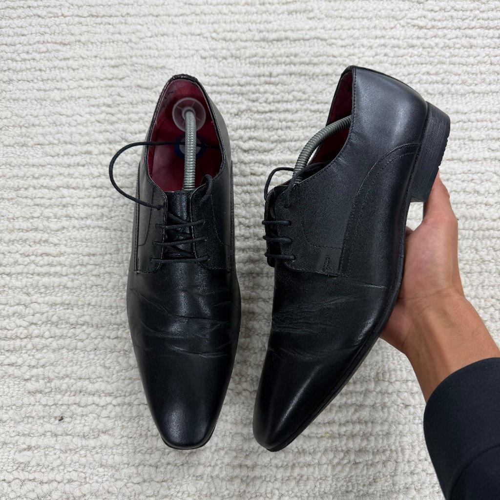Umbrella Mens Black Formal Lace Up Shoes Size UK10- Worn once
