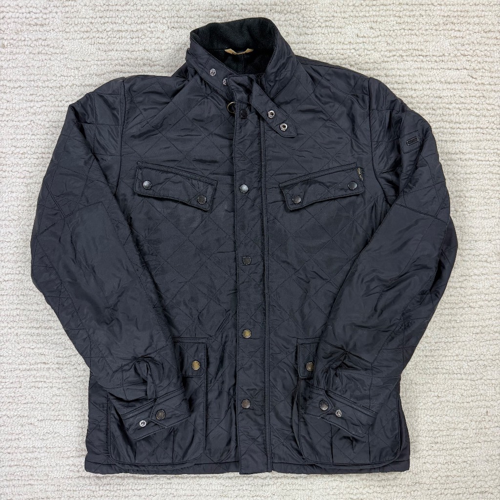 Barbour International Ariel Polarquilt Men's Black Jacket Size Large