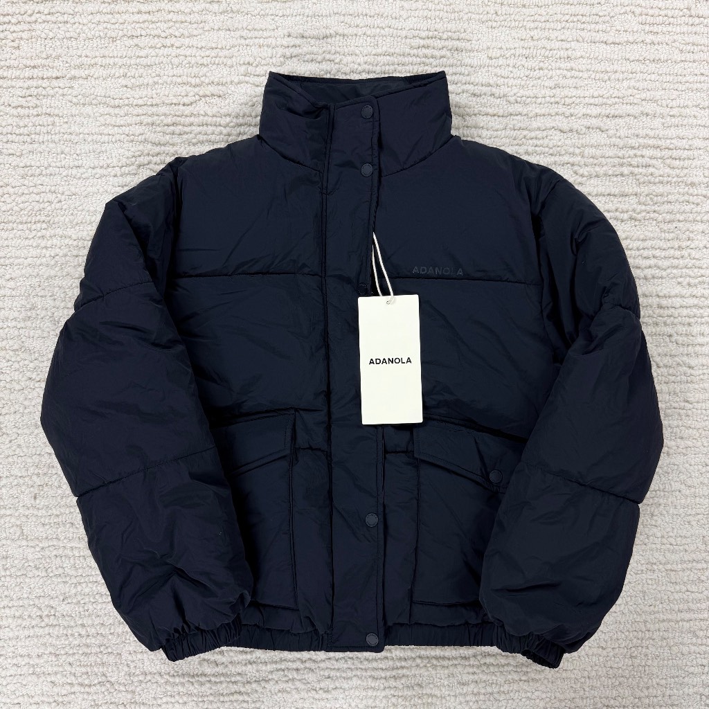 Adanola Women's Black Funnel Neck Puffer Jacket Size XS Brand New With Tags