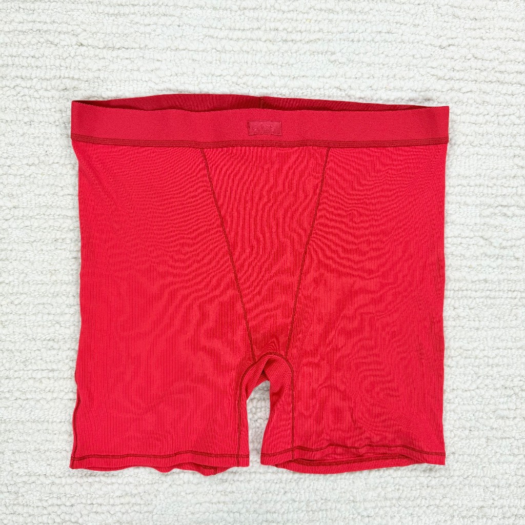 SKIMS cotton rib womens Red boxer shorts Size 2X Brand New No Tags