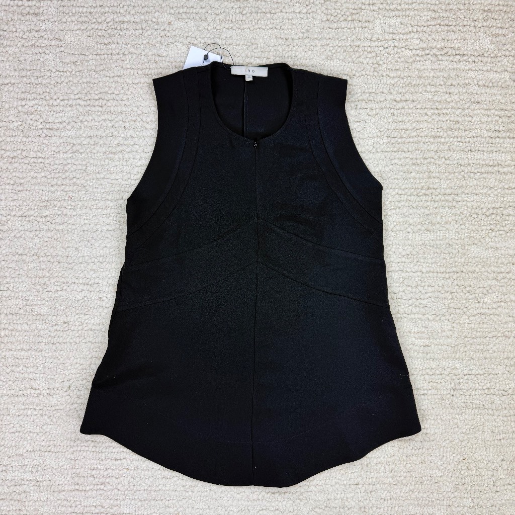 IRO Diamant Front Zip Black Sleeveless blouse Size 36 Brand New Unworn