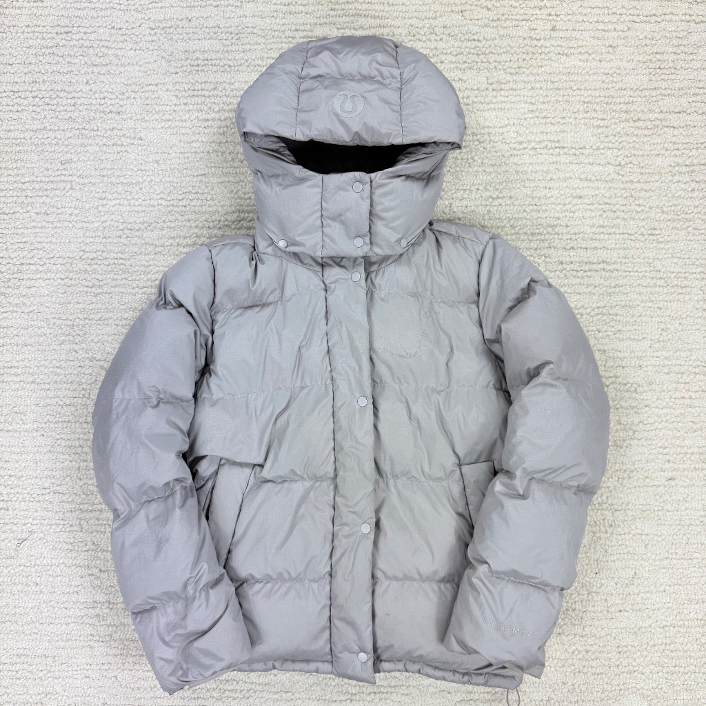 lululemon Women's Wunder Grey Puffer Jacket Size 12 Excellent Condition RRP £278
