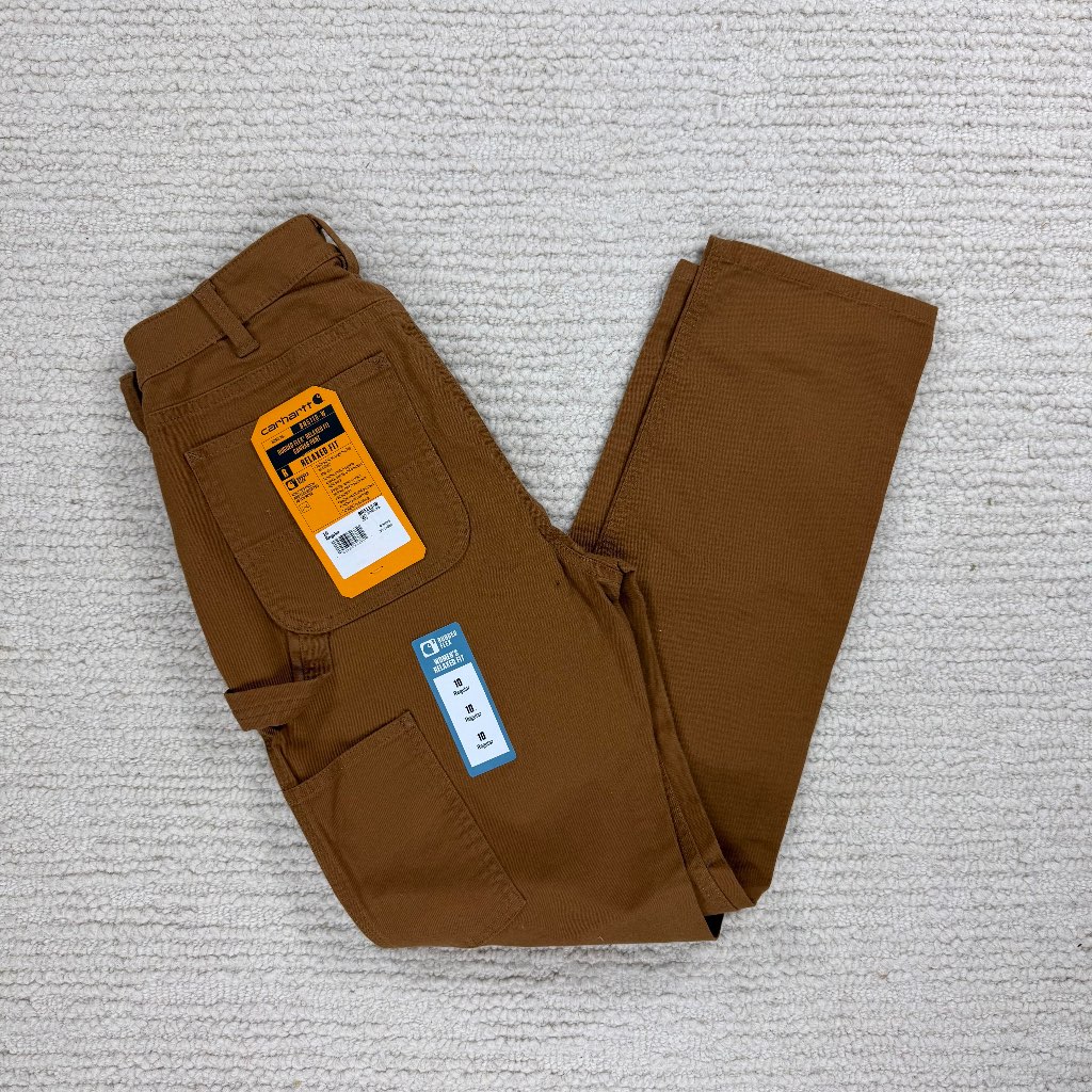 Carhartt Women's Rugged Flex Relaxed Fit Brown Canvas Pants Size 10 BWNT RRP £85