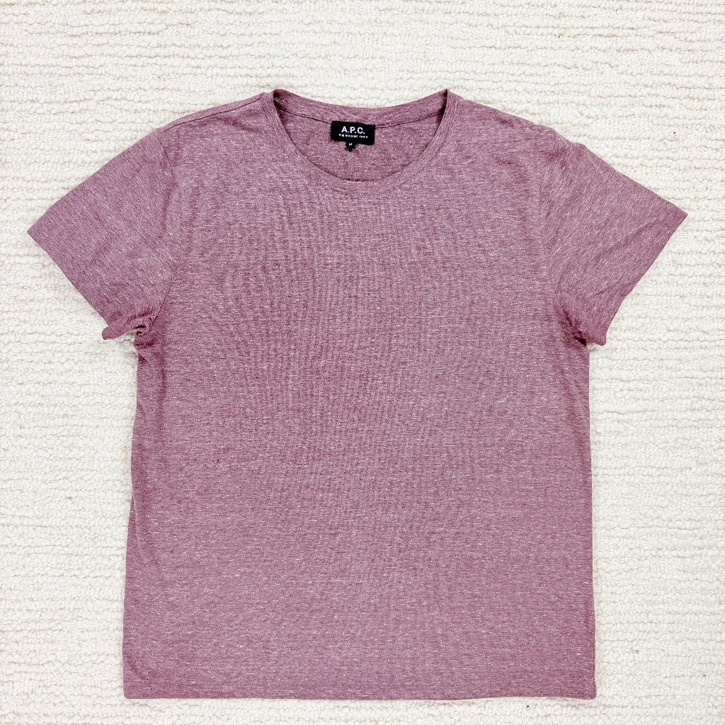 A.P.C Mens Mauve Marled Cotton T shirt Size Medium Excellent Condition RRP £80