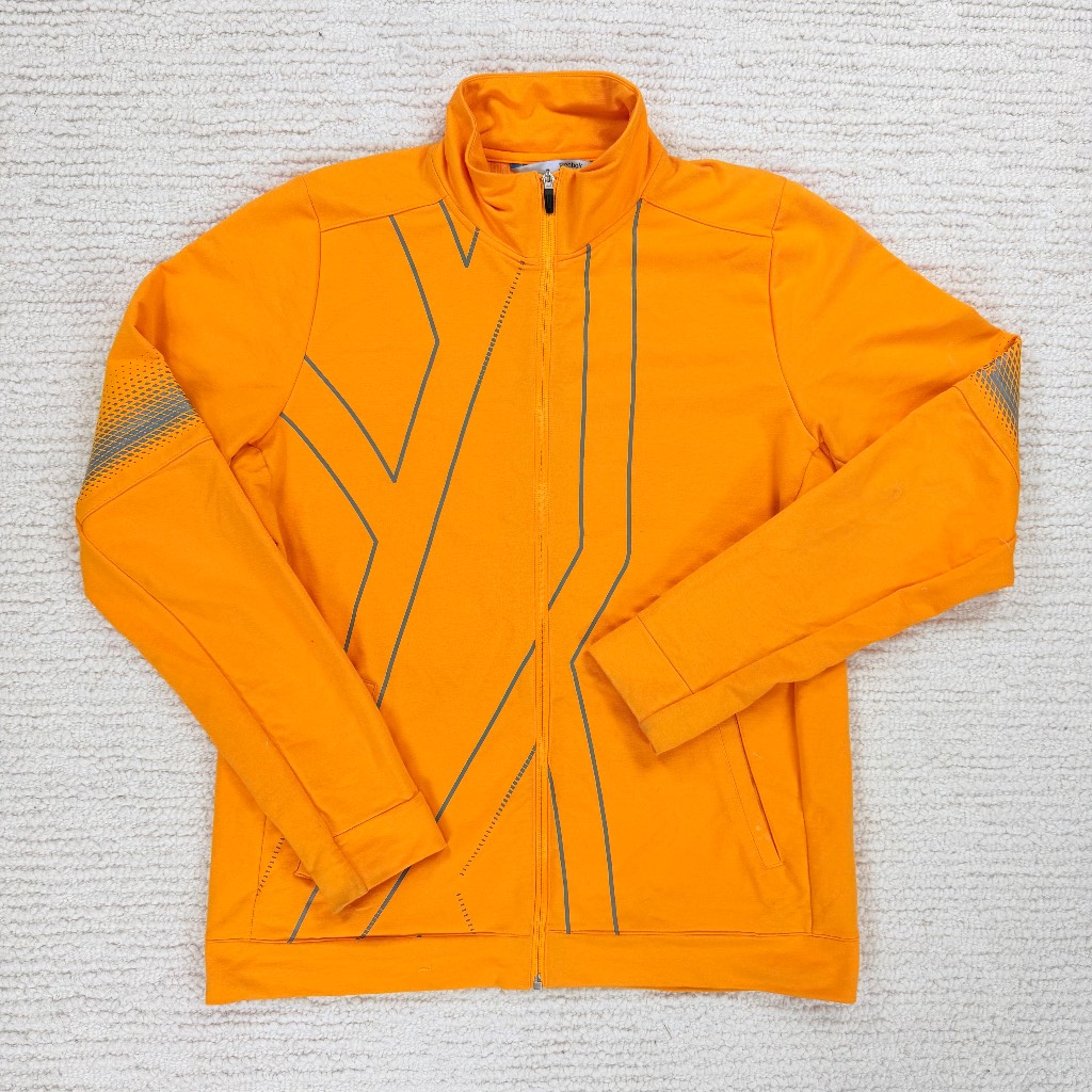 Reebok Vintage Men's Orange Full Zip up Men's Track Jacket Size Large 10/10