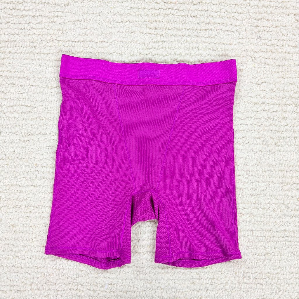 SKIMS cotton rib womens Purple boxer shorts Size S Brand New No Tags