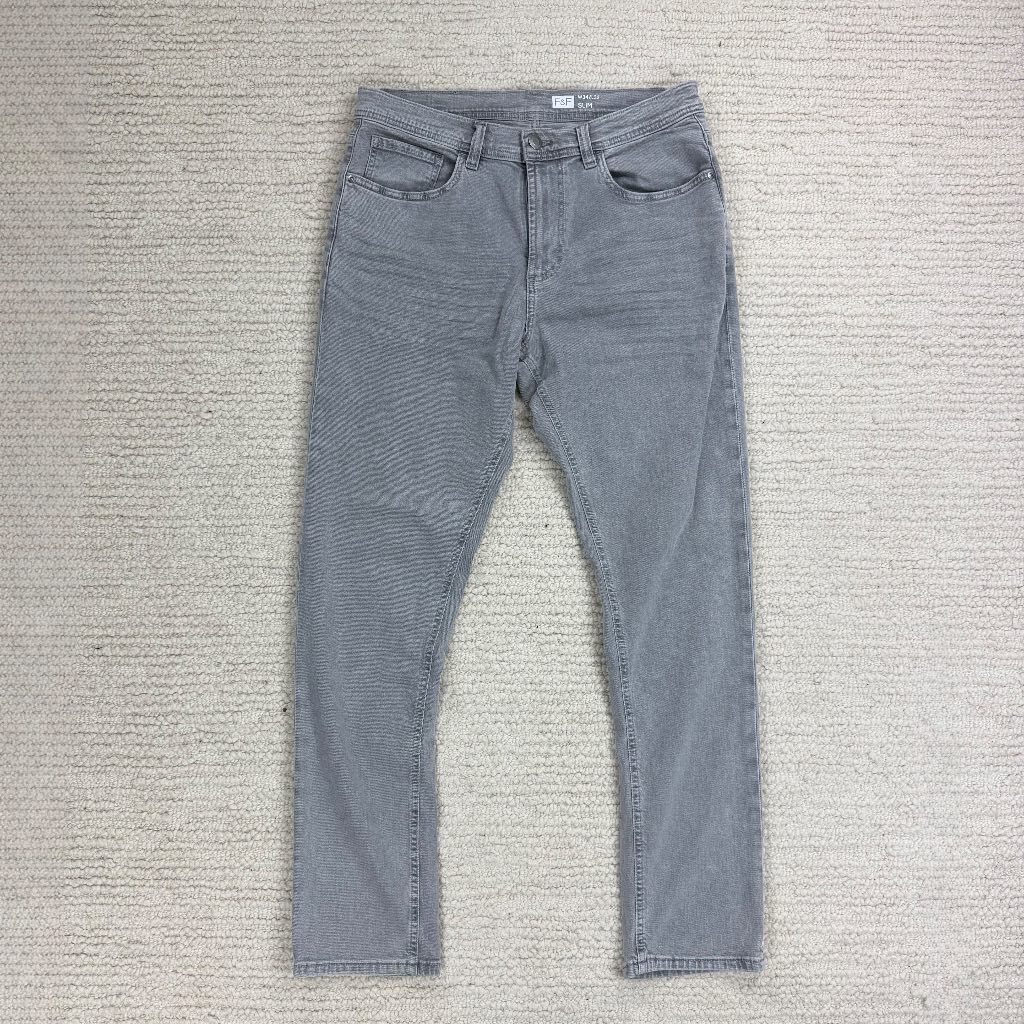 F&F Men's light Grey Slim Fit Jeans size 34x32 Brand new no tags