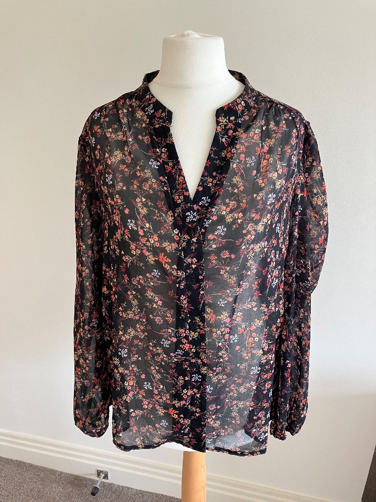 Lipsy London black floral top size 10