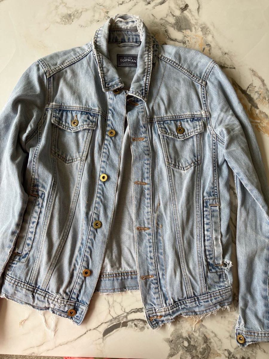 Top man ripped to shreds denim jacket
