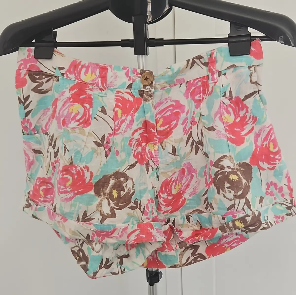 Next Women’s Floral Chino Shorts Size 10 Regular, 30in Waist, Pockets
