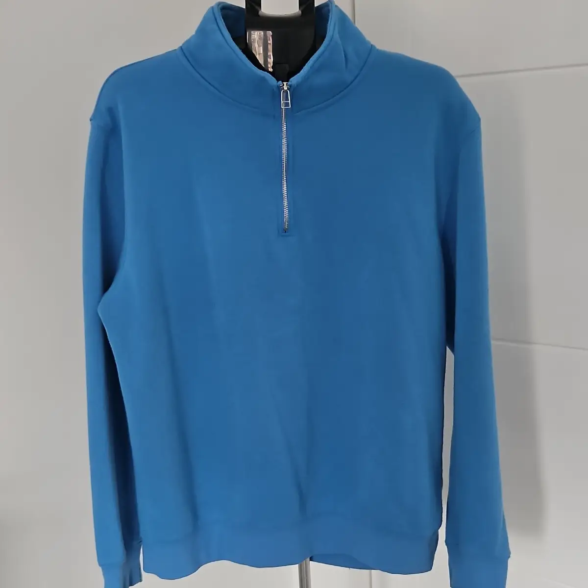 Primark Cares Men's Blue 1/4 Zip Mock Neck Fleece Pullover Sweatshirt XL