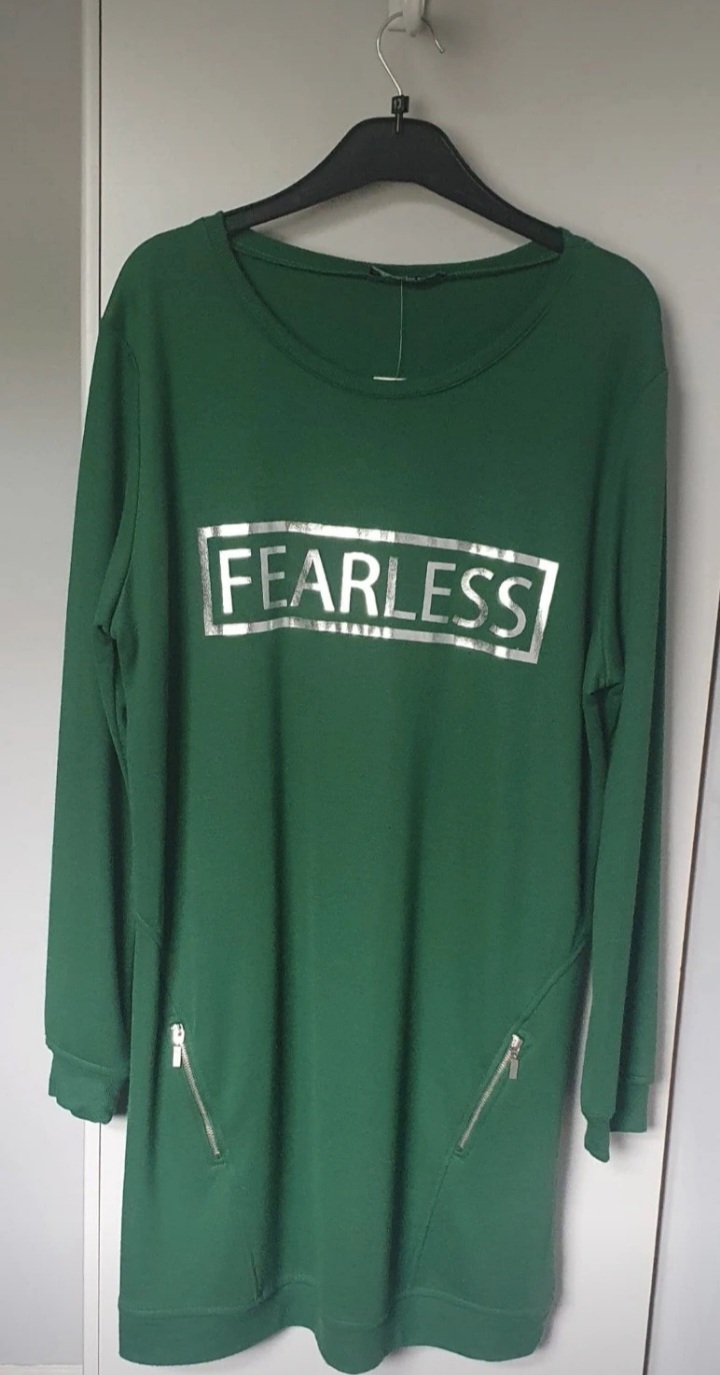 Forest Green Fearless Casual Sweat Dress – Size 16 – New With Tags