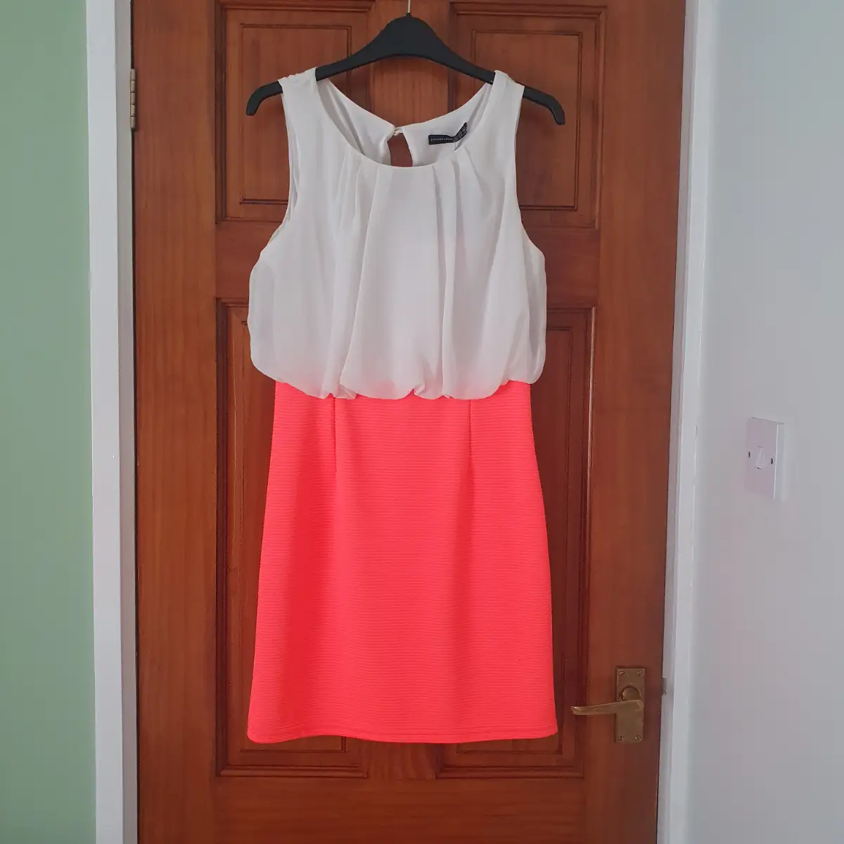 Atmosphere Primark Coral & White Bodycon Mini Dress UK12 BNWT