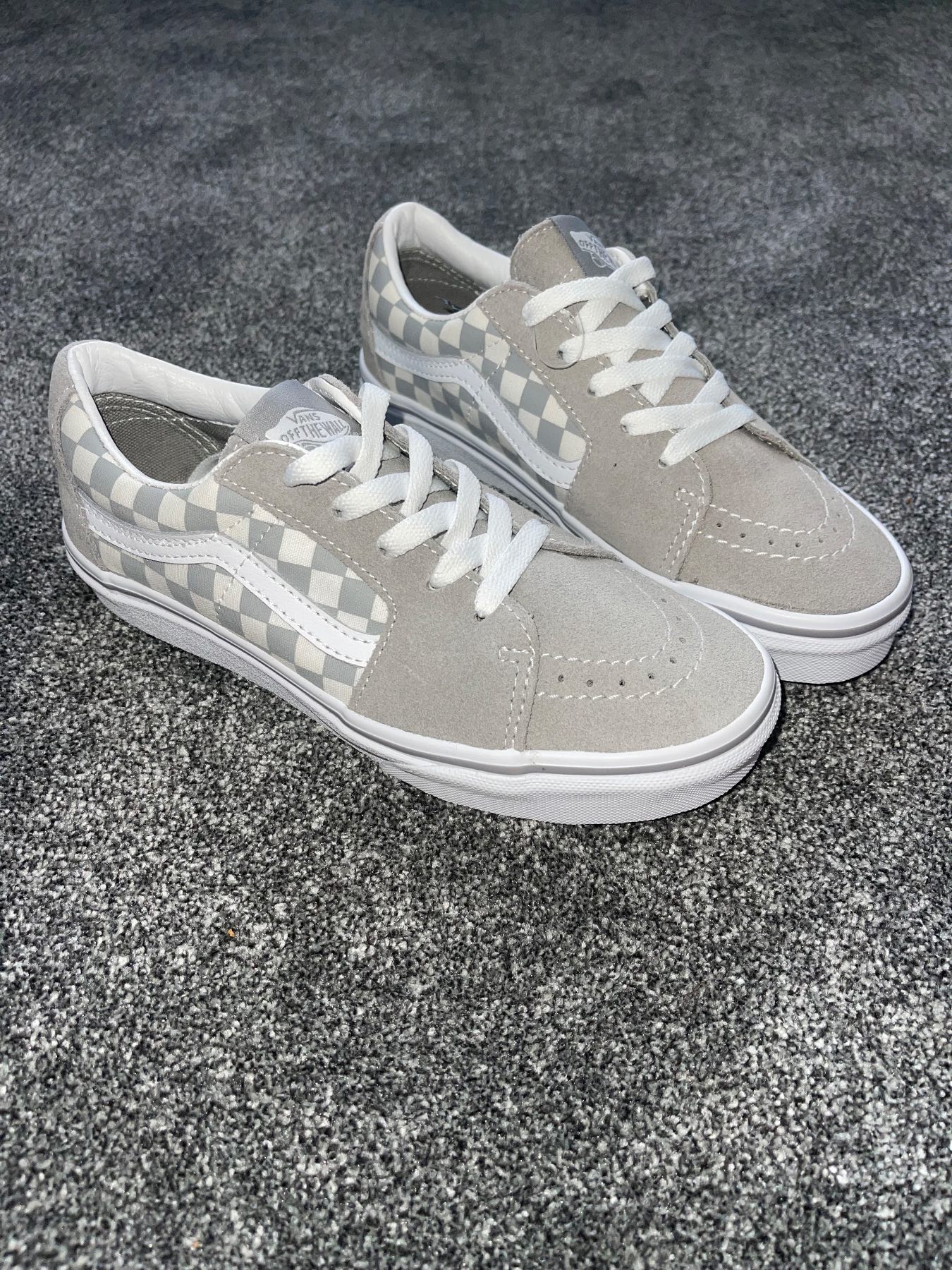Vans Old Skool Checkerboard Drizzle Grey Size 3 UK Brand New