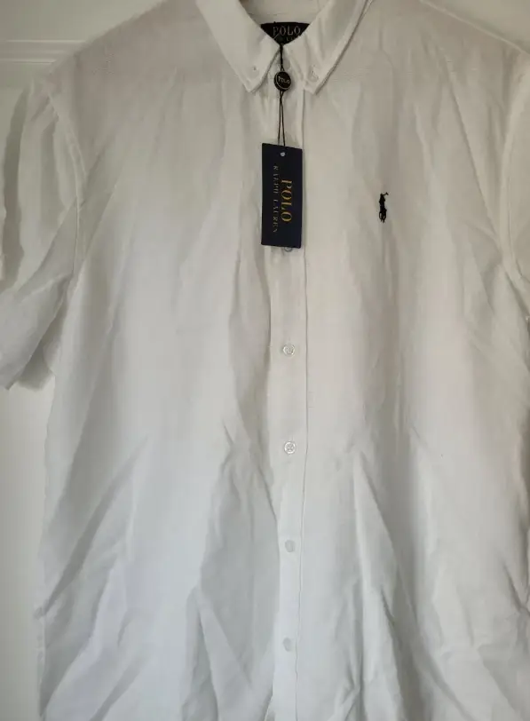 Polo Ralph Lauren White Custom Fit Short Sleeve Shirt Mens XL BNWT