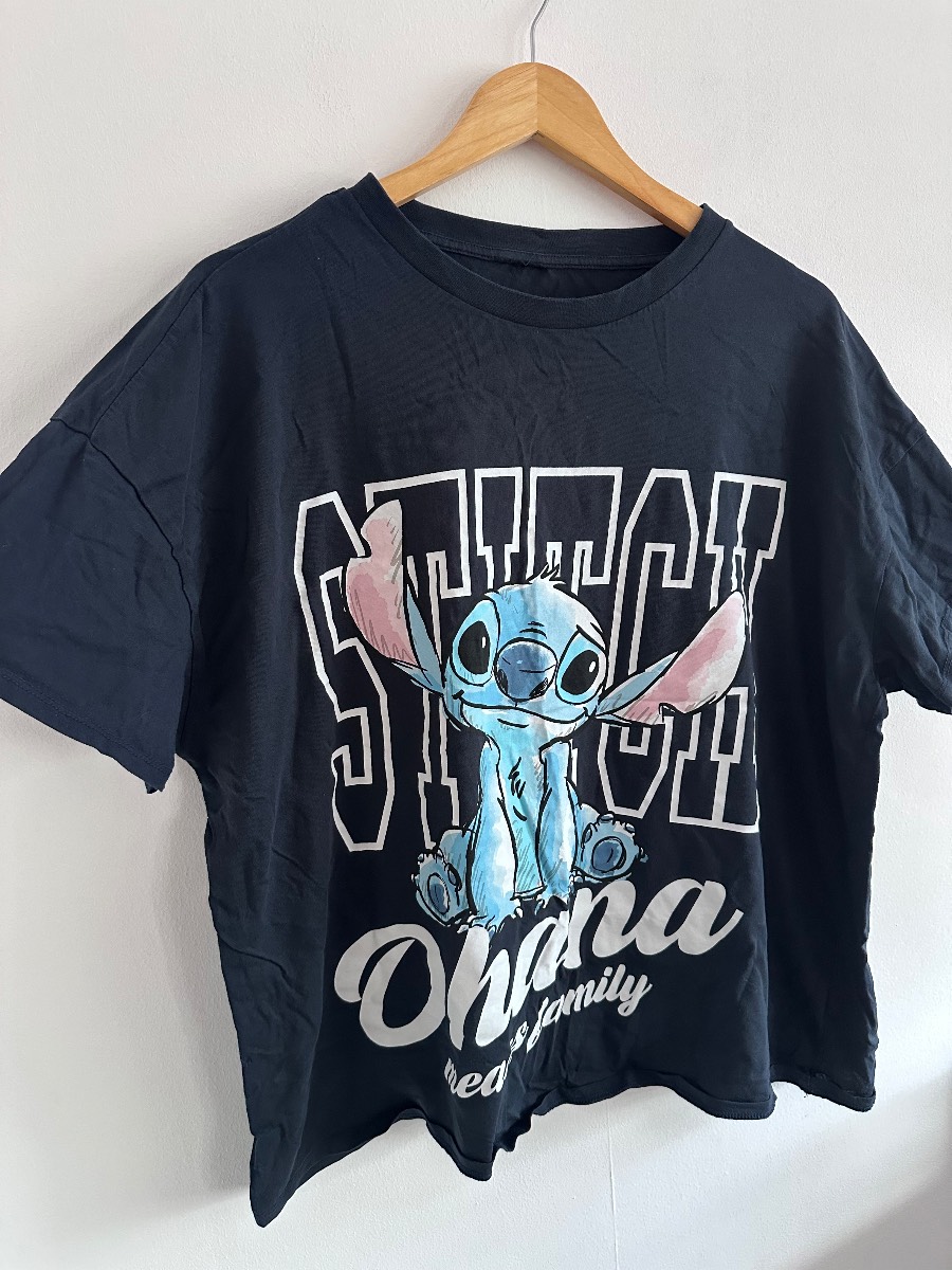 Official Disney Stitch Ohana T Shirt Womens Size 18 Navy Summer Top George 100% cotton