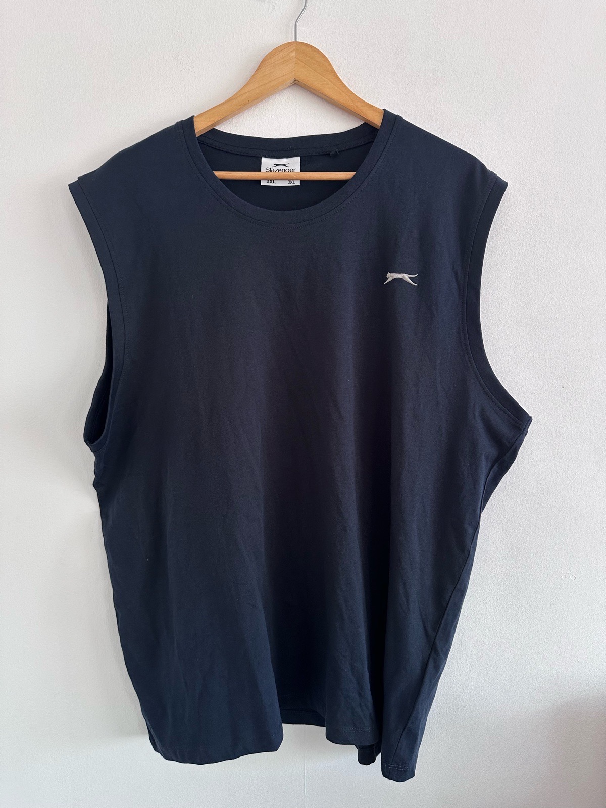 Slazenger Men’s Navy Blue Sleeveless Vest Tank Top Cotton Size 2XL Summer