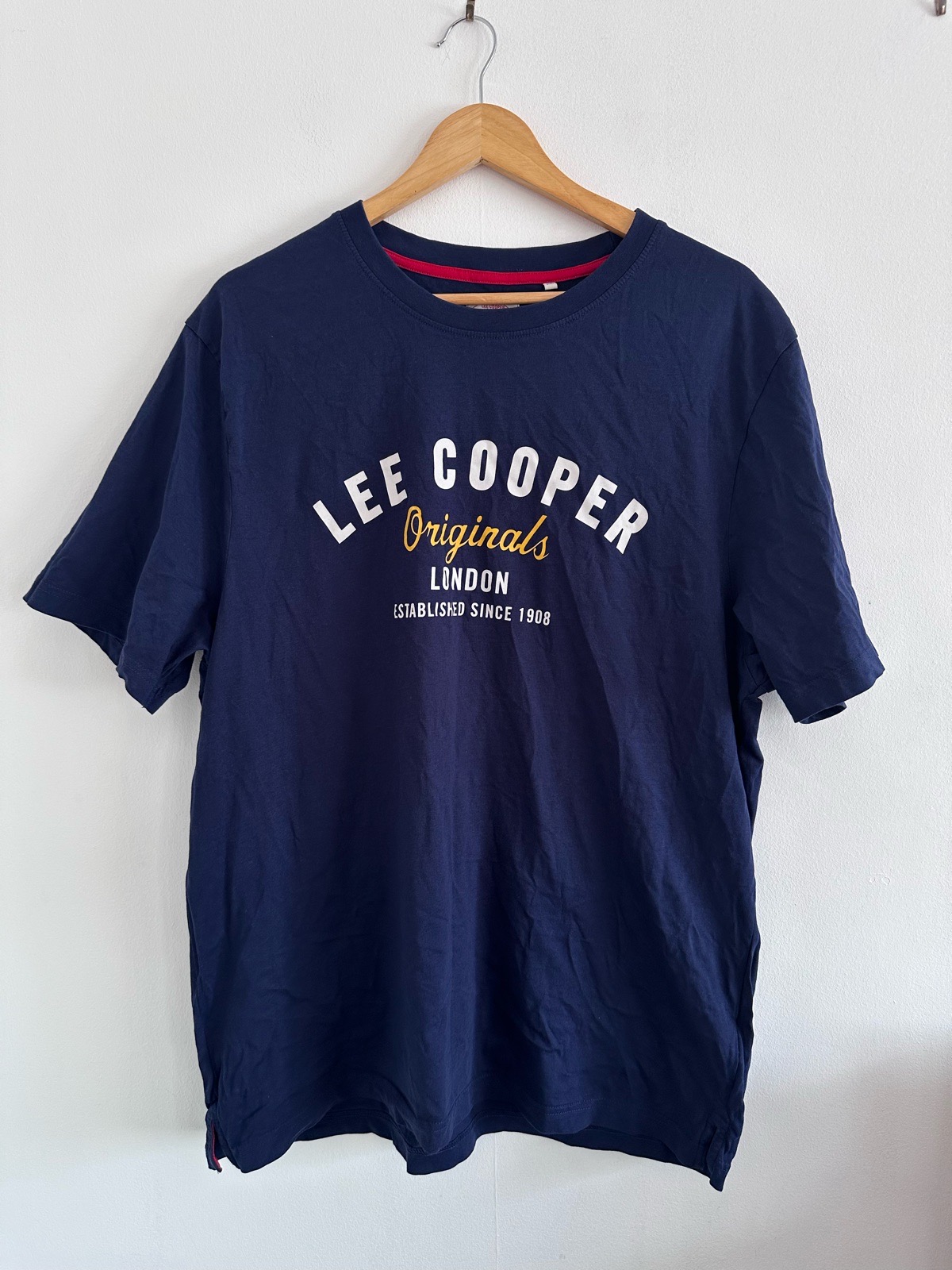 Lee Cooper Originals Mens Navy Blue Graphic T-Shirt 3XL Cotton Summer Tee
