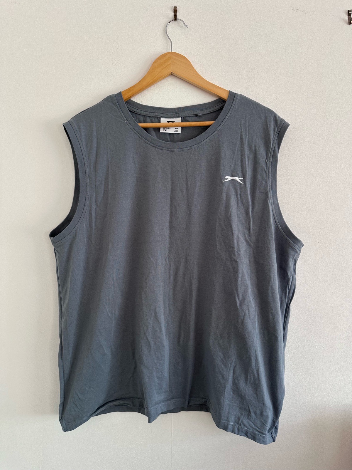 Slazenger Mens Sleeveless Tank Top Vest Grey Size 2XL Cotton