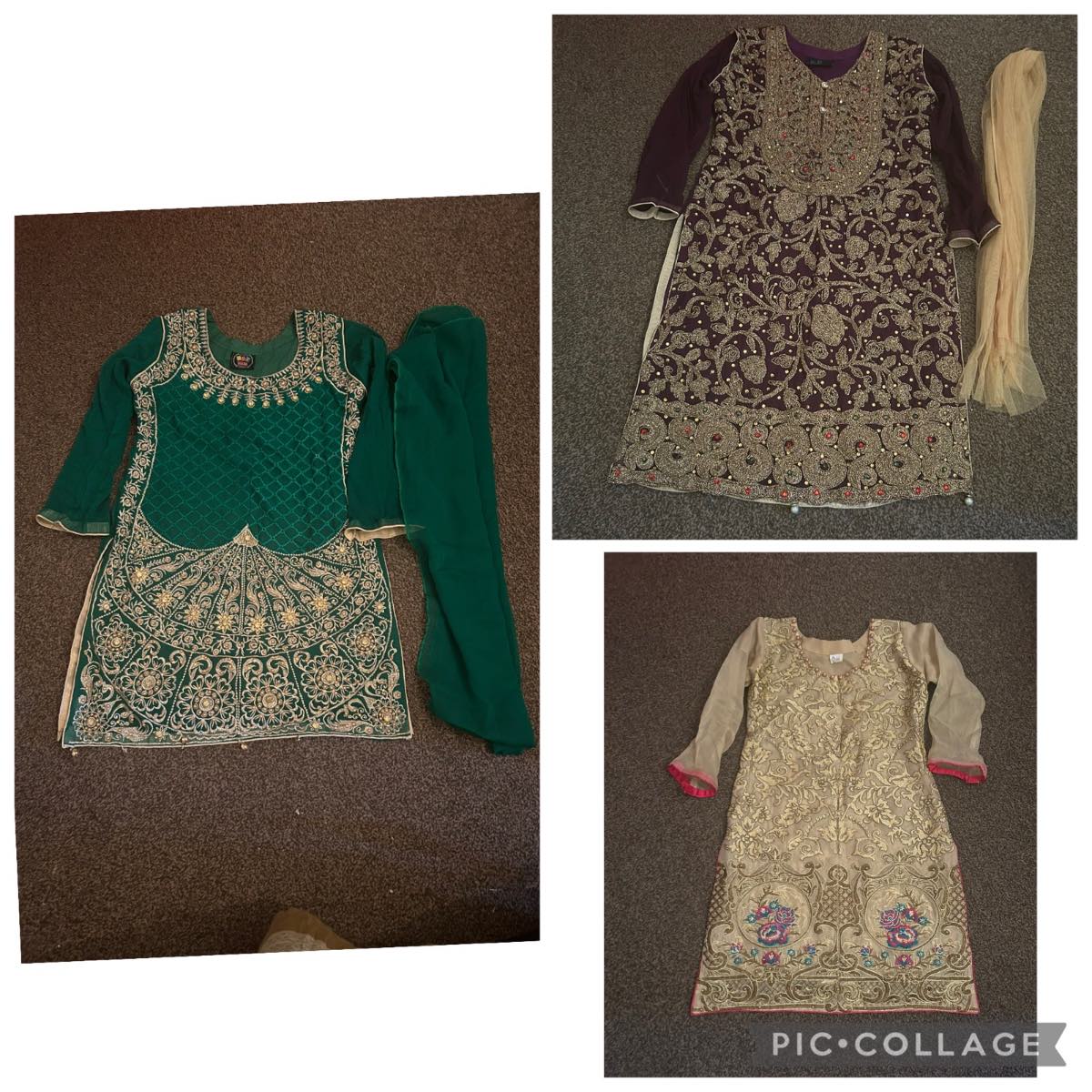 Bundle of Asian(pakistani)young girl’s kurtas with dupatta size 32