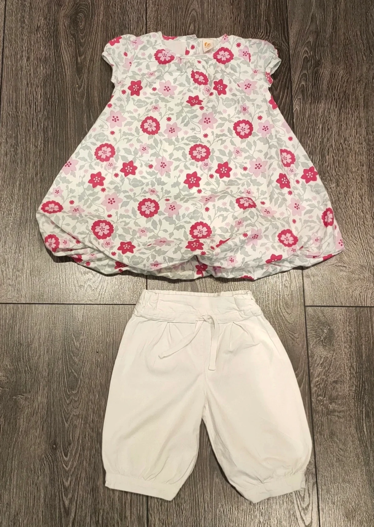 2-Piece Floral Dress & Bloomer/Trousers Set - Size 12-18 Months