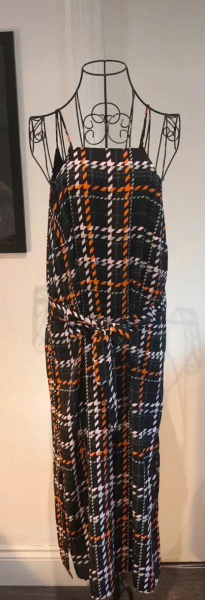 Plaid Geometric Midi/Maxi Dress - Size 14
