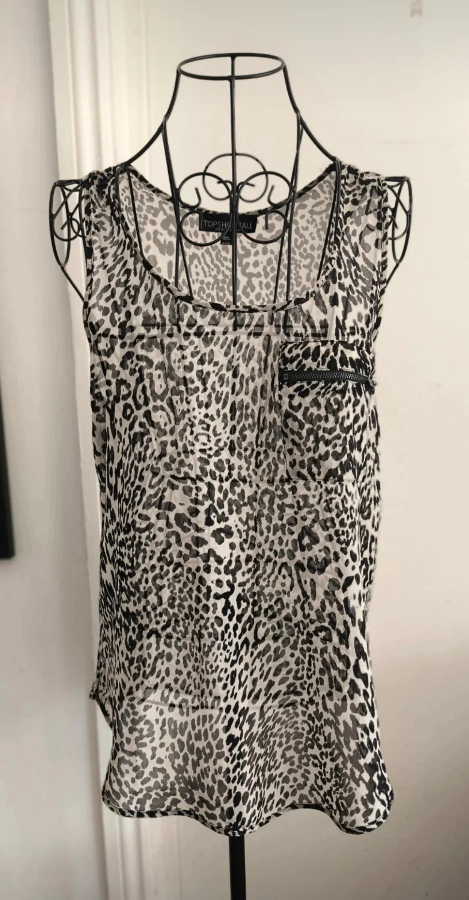 Topshop TALL Animal Print Cami / Tank Top - Size 10