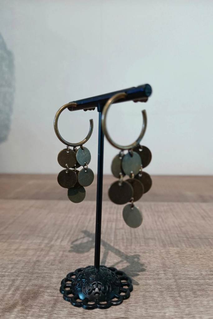 Vintage Boho Bronze Chandelier Hoop Earrings