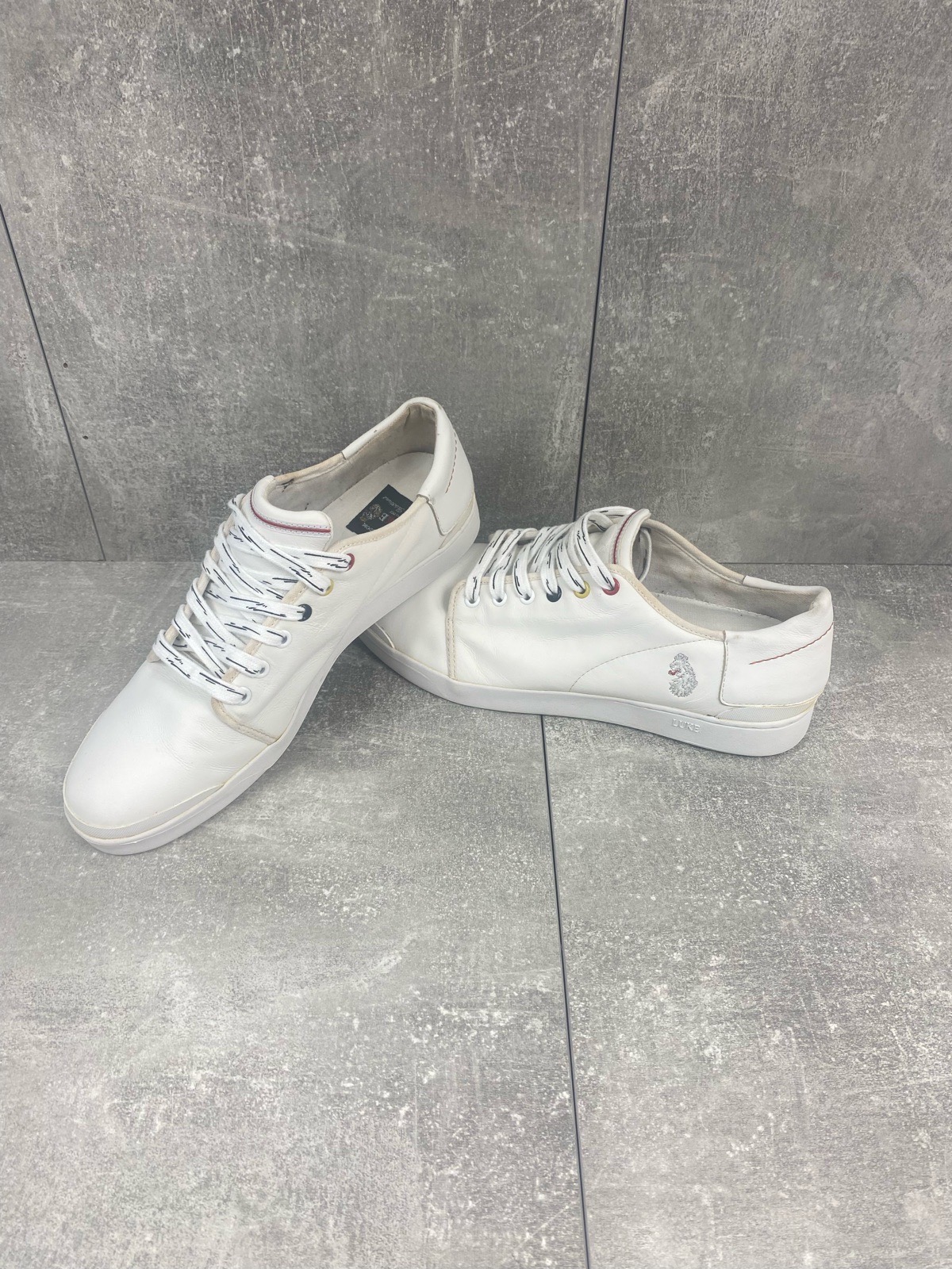 Luke 1977 Men’s Premium Leather Low-Top Trainers - White - UK Size 10 - VGC!