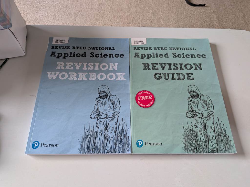 BTEC applied science revision guide and revision work book .