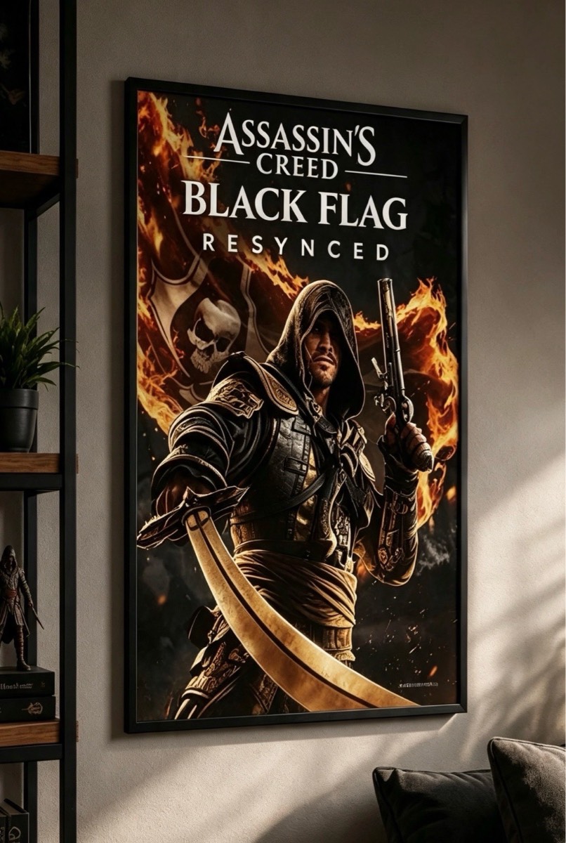 Assassin’s Creed Black Flag Resynced Poster | Edward Kenway Wall Art | Gaming Print | A4, A3 & A1 |