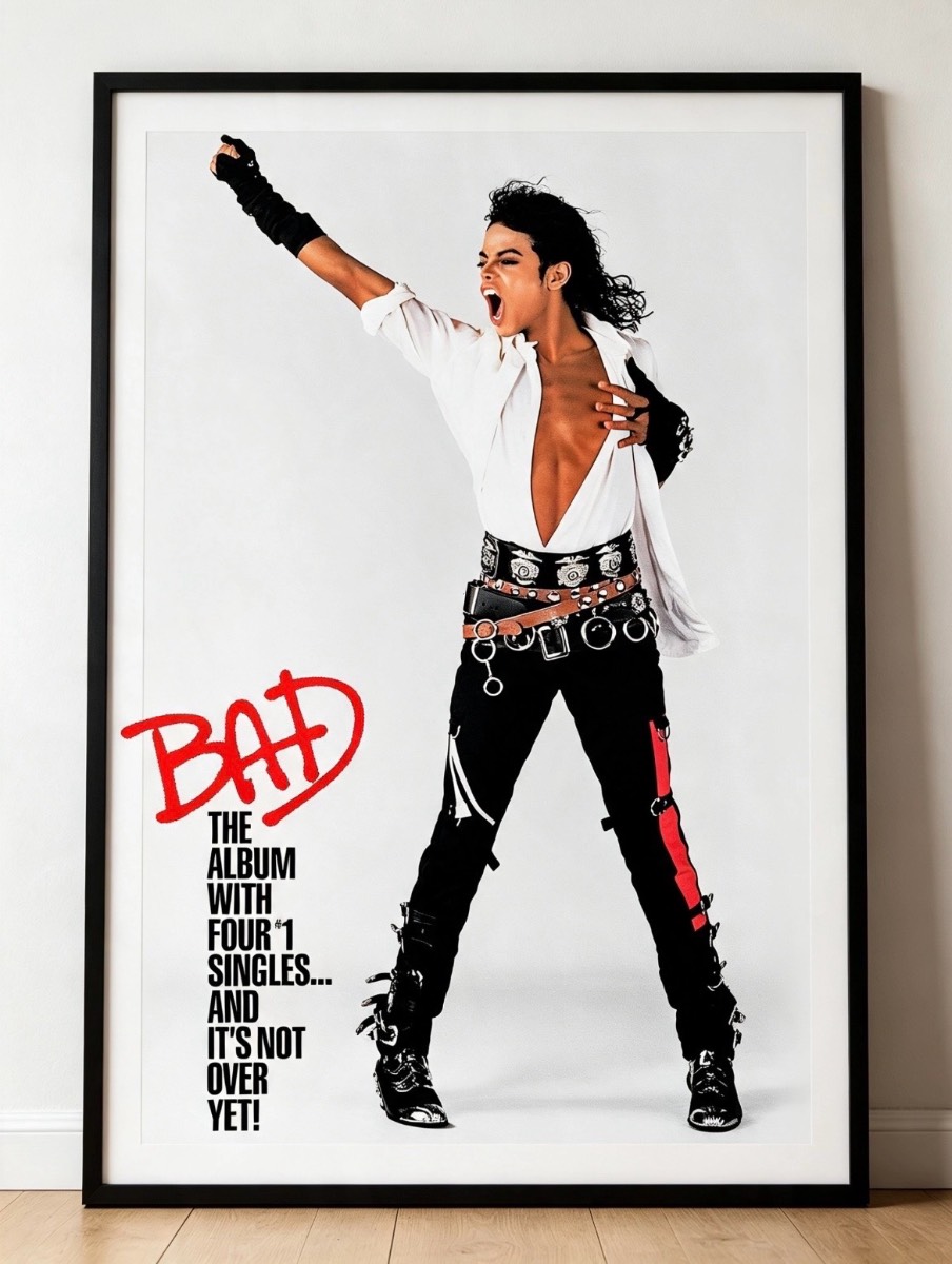 Michael Jackson Bad Poster | King of Pop Music Wall Art Print | A4, A3 & A1 | Unframed
