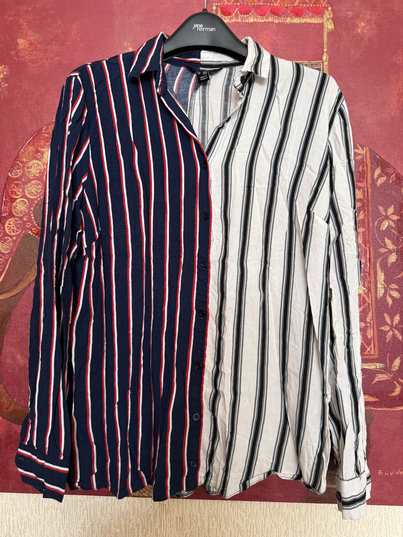 New look size 10 stripped print longsleeve shirt