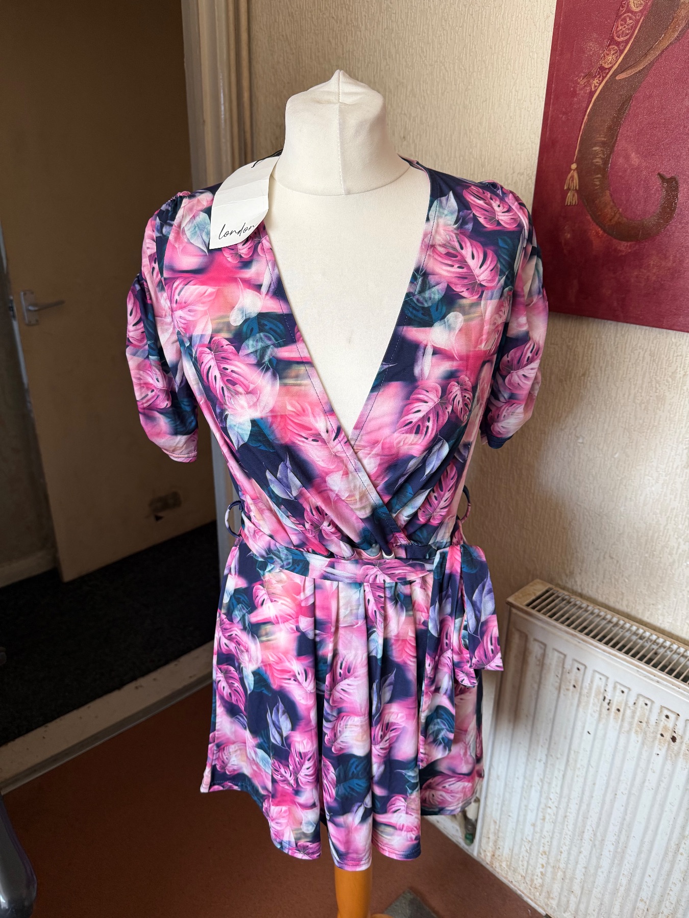 Yours size 14 floral print top with tie detail
