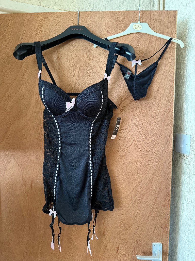 Lovehoney size L 14/16 push up plunge chemise set