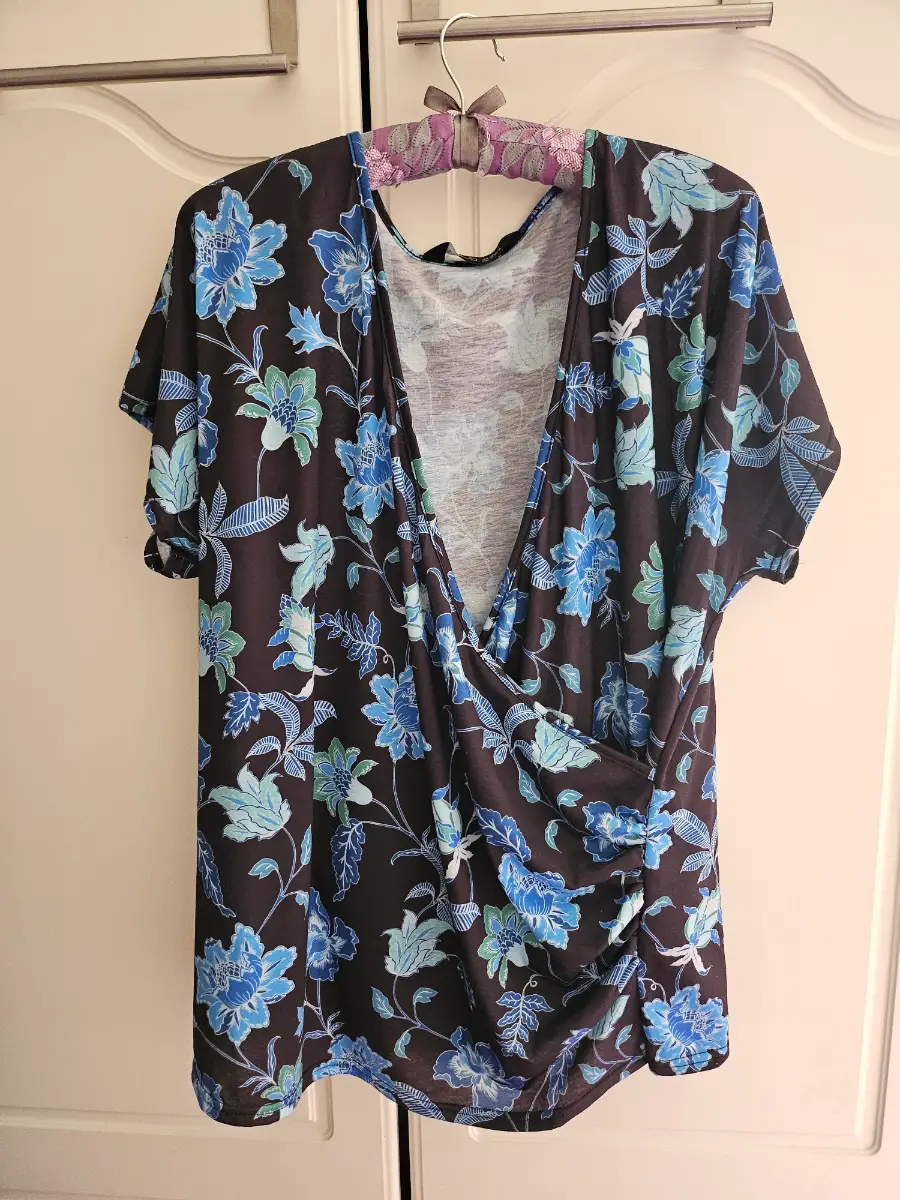 Mock Wrap Short Sleeve Top UK Size 20
